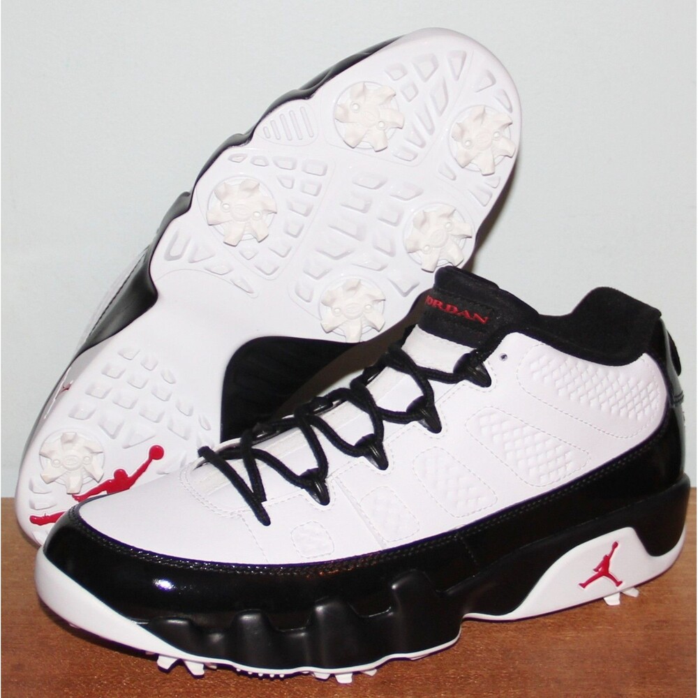 Nike Air Jordan 9 Low Golf Shoes Mens 8.5 9.5 White Black Red